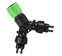 SHOOYIO Divisor de grifo de manguera de alto rendimiento, conexión de doble salida, control de flujo, rosca general de 3/4 pulgadas para riego eficiente de plantas, accesorios de extremo de manguera