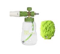 SHOOYIO Juego de herramientas de espuma para lavado de coche, tanques transparentes, conexión rápida, patrón de pulverización ajustable de 1/4, aluminio para lavado de vehículos, herramienta de jabón