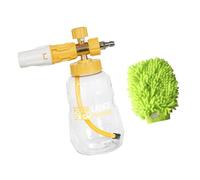 SHOOYIO Juego de herramientas de espuma para lavado de coche, tanques transparentes, conexión rápida, patrón de pulverización ajustable de 1/4, aluminio para lavado de vehículos, herramienta de jabón