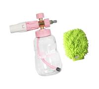 SHOOYIO Juego de herramientas de espuma para lavado de coche, tanques transparentes, conexión rápida, patrón de pulverización ajustable de 1/4, aluminio para lavado de vehículos, herramienta de jabón