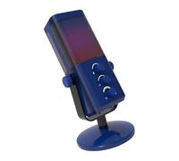 SHOOYIO Micrófono condensador de transmisión LED dinámico con perilla de volúmenes compatible con sistemas de ventana, micrófono con iluminación LED