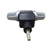 SHOOYIO Pastilla pequeña de doble canal para registro digital, cámara MD, teléfono celular, salida de 3,5 mm, plan de metal, edición MD, compatible con micrófono