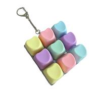 SHOOYIO Probador de interruptores mecánicos de 9 teclas, 9 teclas de clic con llavero de silicona para aliviar el estrés y decoración de oficinas, teclas clicky con llavero de silicona para aliviar el