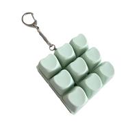 SHOOYIO Probador de interruptores mecánicos de 9 teclas, 9 teclas de clic con llavero de silicona para aliviar el estrés y decoración de oficinas, teclas clicky con llavero de silicona para aliviar el