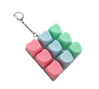 SHOOYIO Probador de interruptores mecánicos de 9 teclas, 9 teclas de clic con llavero de silicona para aliviar el estrés y decoración de oficinas, teclas clicky con llavero de silicona para aliviar el