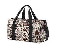 Shop Coffee - Bolsas de lona deportivas para niños, niñas, niños, mujeres, hombres, con patrón de café, para pasar la noche, fin de semana, bolsa de viaje, bolsa de viaje para gimnasio, bolsas de lona