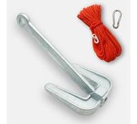 Shop SoftAir Ancla Hall de hierro fundido galvanizado en caliente con cima flotante 30 m y mosquetón inoxidable incluidos - Cepa móvil para barco y bote inflable - Arena y barro - 2 kg, 3 kg, 4 kg, 6