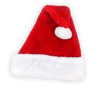 Shop SoftAir Sombrero de Papá Noel, 42 x 30 cm, borde satinado o peludo, rojo y blanco (rasado)