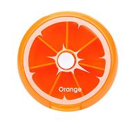 SHOP-STORY - Pastillero semanal cítrico con botón de distribución para 7 días Pill Box Dispensador con 7 compartimentos de almacenamiento de medicamentos naranja