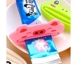 SHOP-STORY - Prensa de tubo dispensador de pasta de dientes en forma de cerdo rosa