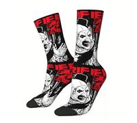Shop-UP! Calcetines Art the Clown, colorido Terrifier 2 slash horror movie film unisex, Negro , 43