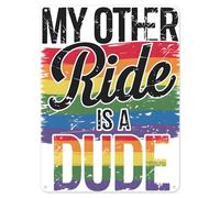 Shopagift My Other Ride is a Dude Gay - Cartel de metal para pared, diseño de hombre, cueva, cobertizo, bar, dormitorio, hogar, cocina, A5