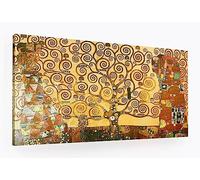 ShopArt - Cuadros modernos para salón y dormitorio con efecto pinceladas en relieve de Gustav Klimt, el árbol de la vida, impresión Fine Art sobre lienzo, alta definición, listo para colgar (50 x 100