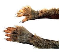shoperama Guantes largos de hombre lobo con garras y piel garras de mano demonio monstruo accesorios de traje