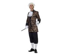 shoperama Marquis Louis - Disfraz barroco rococó para hombre, color negro y dorado, terciopelo, talla 60