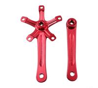 Shophubio 170mm Bicicleta Bielas 130 CNC Mecanizado Aleación de Aluminio Izquierda Derecha Juego de Manivela para MTB Road Bike Dual Pedal Manivela Brazos Negro (rojo)