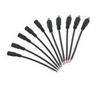 Shophubio 5 pares de conectores de alimentación macho y hembra CC de 5,5 x 2,1 mm, cable de 15 cm con cable de cobre de 22 AWG para cámara de seguridad, cinturón de luz LED, color negro y rojo