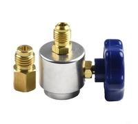 Shophubio Adaptador de manguera de carga R134A con válvula de llenado de latón para grifo de lata autosellante, para conexión Acme a SAE de 1/4 pulgadas para sistemas HVAC