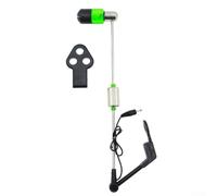 Shophubio Alarma de mordida LED de acero inoxidable para pesca de carpa, señalizador portátil de pesca al aire libre con indicador luminoso, compatibilidad con múltiples agujeros, pesca nocturna