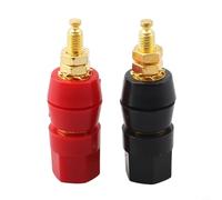 Shophubio Aleación de zinc Audio Altavoz Binding Post con bloque de terminales chapado en oro, adaptador de enchufe banana de 4 mm para conector de alambre, abrazadera de tornillo rojo negro