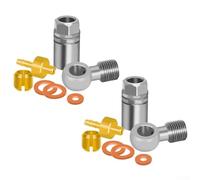 Shophubio Conector de acero inoxidable para freno de bicicleta para línea hidráulica HOPE de 5 mm, conector de manguera de cabeza de oliva con sello de cobre, kit adaptador de freno de disco