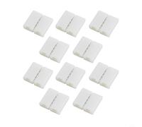 Shophubio Conector LED RGB sin soldadura para tiras 5050 3528, conector de extensión de barra de luz LED de 4 pines de 10 mm de ancho, no necesita soldadura, paquete de 10