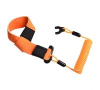Shophubio Cordón de corte de motor para esquí y para, correa de seguridad impermeable para barco con correa de muñeca de neopreno de 3 mm, cordón en espiral de nailon, naranja (A naranja)