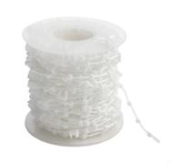 Shophubio Cordón de enlace inferior vertical blanco - Cadena de tracción de 20 metros para persianas verticales de 100 mm/117 mm, cadena de peso de listones de plástico resistente (127 mm)