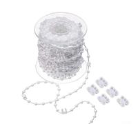 Shophubio Cordón de enlace inferior vertical blanco - Cadena de tracción de 20 metros para persianas verticales de 100 mm/117 mm, cadena de peso de listones de plástico resistente (89 mm)