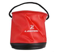 Shophubio Cubo de pesca plegable de 4,5 L para contenedor de agua EVA para almacenamiento de cebo vivo, equipo multifunción portátil con cordón de ajuste, diseño redondo para camping, senderismo (rojo