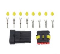 Shophubio Enchufe eléctrico sellado IP67, conector de cable impermeable, conector de arnés de cableado de barco marino, kit de bloque de terminales de crimpado automotriz, (4 pines)
