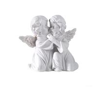 Shophubio Figura de ángel de niña blanca retro nórdica para decoración de interiores y exteriores, encantador acento para el hogar y opción de regalo significativa (abrazamiento de ángel)