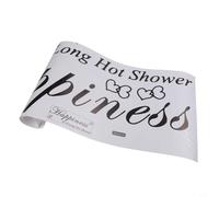 Shophubio Happiness Is A Long Hot Shower - Adhesivo de pared extraíble de PVC mate, 25 x 75 cm, para decoración de baño y arte de pared del hogar