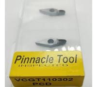 Shophubio Inserto con punta PCD para cortar, inserto CBN para materiales endurecidos, cortador de torno indexable con VCMT1604/1103, para herramienta de torneado CNC para (VCGT110302 PCD)