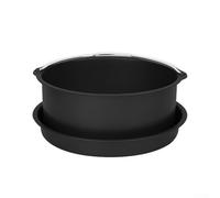 Shophubio Juego de sartenes para pizza sin freidora de aire, bandeja para hornear de 6, 7, 8, 9 pulgadas con cesta pequeña para pasteles, cesta de cocina de mano para utensilios de cocina (8 pulgadas)