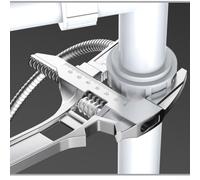 Shophubio Llave inglesa ajustable de aleación de aluminio ligera, 6-68 mm, diseño de extremo abierto con escala, mandíbula reversible y bordes dentados para bricolaje, fontanería (plata)