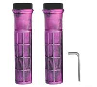 Shophubio Manillar de aleación de aluminio con doble bloqueo para bicicletas, tamaño de abrazadera de 22 mm, agarre antideslizante con absorción de golpes y ventilación, diseño ligero (morado)