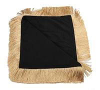 Shophubio Mantel cuadrado de terciopelo con borlas, suave para tela de felpa, elegante estilo retro para decoración de mesa de comedor y fiesta, 65 x 65 cm (negro)