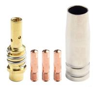 Shophubio MB15 15AK Kit de consumibles de antorcha, puntas de contacto de soldadura MIG con soporte de boquilla, se adapta a Jasic Mitech Chiry, piezas de revestimiento conductor, punta de 0,8 mm (1,2