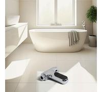 Shophubio Medidor de agua digital autogenerador - Termómetro de ducha Celsius para líneas de fontanería de 1,27 cm, batería, medidor de tubería con ABS + PC