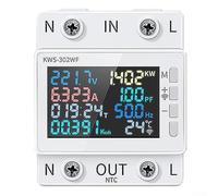 Shophubio Medidor de energía de CA 8 en 1 con control de aplicación para WiFi Power 63A, medidor de factor de potencia de corriente de voltaje para el hogar y la empresa del Reino Unido (KWS-302WF)