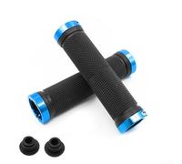 Shophubio Mountain - Empuñaduras para manillar de bicicleta con sistema de bloqueo bilateral, núcleo de aluminio + goma duradera, compatible con manillares de 22 mm, E-For Bike Ready (azul)