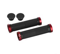 Shophubio Mountain - Empuñaduras para manillar de bicicleta con sistema de bloqueo bilateral, núcleo de aluminio + goma duradera, compatible con manillares de 22 mm, E-For Bike Ready (rojo)