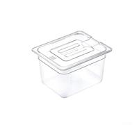 Shophubio Olla de cocción lenta a baja temperatura, recipiente de baño de agua Vide con tapa hermética, recipiente de cocina de policarbonato de grado alimenticio, jarra de medición de escala