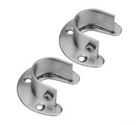 Shophubio Paquete de 2 soportes para barra de acero inoxidable, resistentes con capacidad de carga de 100 kg, soportes de extremo de armario para cortinas y baño (25 mm)