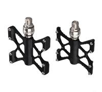 Shophubio Para pedales compatibles de 9/16 pulgadas de liberación rápida, aleación de aluminio plegable para pedales de bicicleta con rodamiento sellado DU y diseño antideslizante (negro)