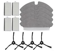 Shophubio Piezas de repuesto para aspiradora Mova M1 y Trouver M1 - Kit de cepillo lateral, filtro y paño de fregona - Juego de limpieza de microfibra para aspiradora robot, bordes (A)