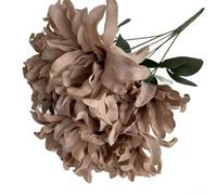 Shophubio Ramo de dalia artificial morado y azul de 45 cm para decoración del hogar, flores de imitación de 7 cabezas para bodas, eventos y proyectos creativos de bricolaje (marrón)