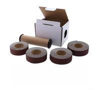 Shophubio Rollo de tela de lija de 6 m, cinta de lija de tela de esmeril, 25 mm de ancho, respaldo de nailon para molienda fina y pulido de madera, metal, aluminio, cobre (4 rollos)