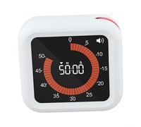 Shophubio Temporizador analógico giratorio silencioso para uso en cocina y salas de lectura, dispositivo de cuenta regresiva visual, herramienta de gestión silenciosa para interiores, negro/blanco